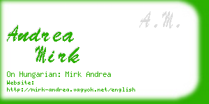 andrea mirk business card